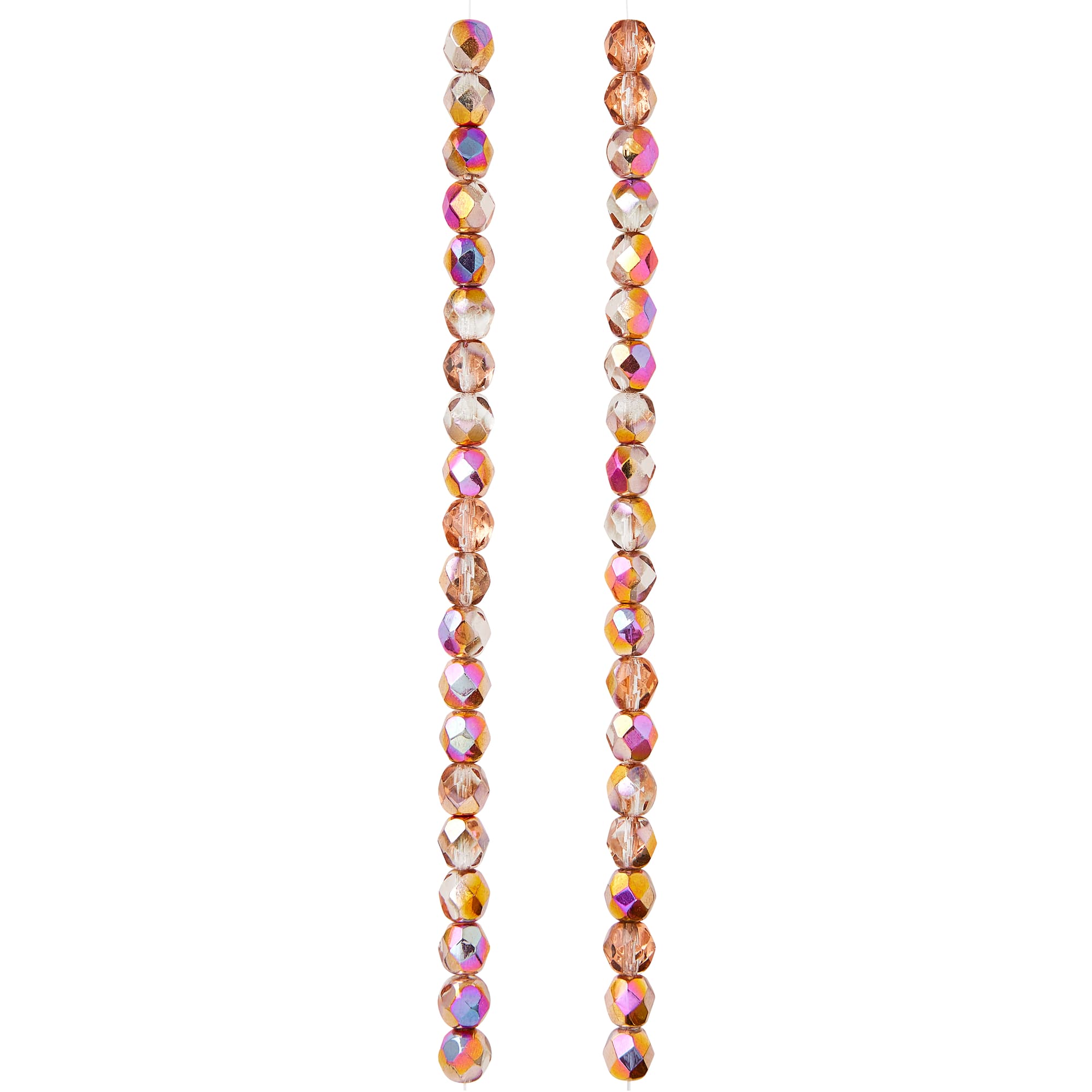 Amber Faceted Czech Glass Round Beads, 6mm by Bead Landing™